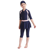 Girls' Solid Color Conservative Swimsuit - Comfort Fit for Swimming & Sports - Aqova