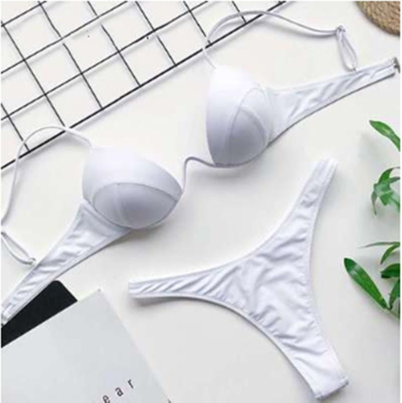 Gle Swimwear Women’s Sexy Bathing Suit - Plain Style, Mid Waist Fit - Aqova