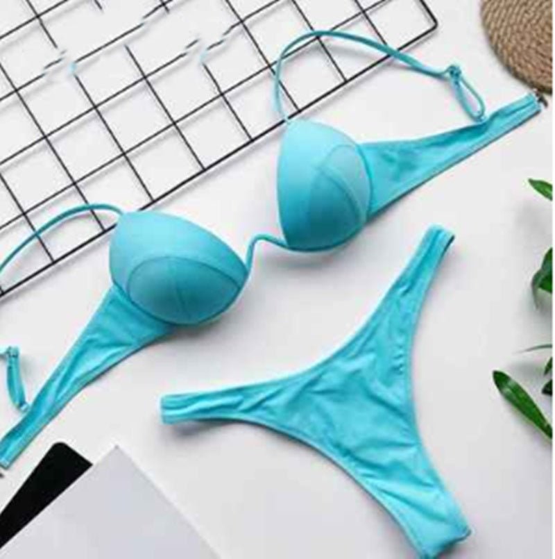 Gle Swimwear Women’s Sexy Bathing Suit - Plain Style, Mid Waist Fit - Aqova