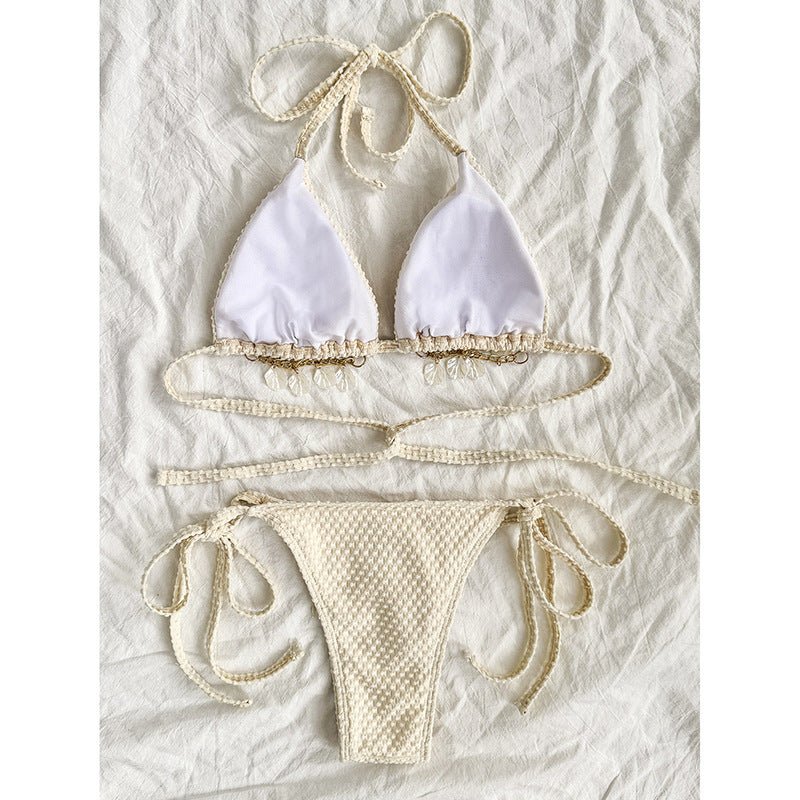 Halter Lace - up Bikini Summer Beach Bikini Women's Swimsuit - Aqova