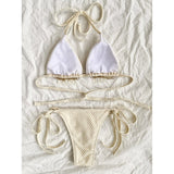 Halter Lace - up Bikini Summer Beach Bikini Women's Swimsuit - Aqova