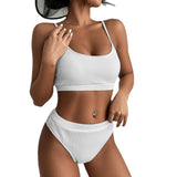 High Waist Bikini Set - Ribbed Push Up Sexy Swimwear for Women - Aqova