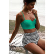 High Waist Floral Bikini Set for Women - Plus Size Retro Swimwear - Aqova