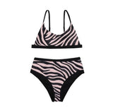 High Waist Printed Bikini Swimsuit - Stylish Sleeveless Swimwear for Women - Aqova