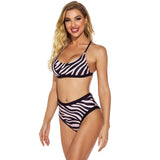 High Waist Printed Bikini Swimsuit - Stylish Sleeveless Swimwear for Women - Aqova