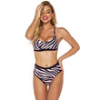 High Waist Printed Bikini Swimsuit - Stylish Sleeveless Swimwear for Women - Aqova