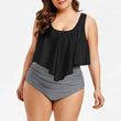 High Waist Ruffle Print Swimwear - Aqova