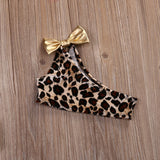 Hot Kids Baby Girls Pcs Swimwear Leopard Print One Shoulder - Aqova