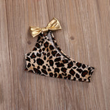 Hot Kids Baby Girls Pcs Swimwear Leopard Print One Shoulder - Aqova