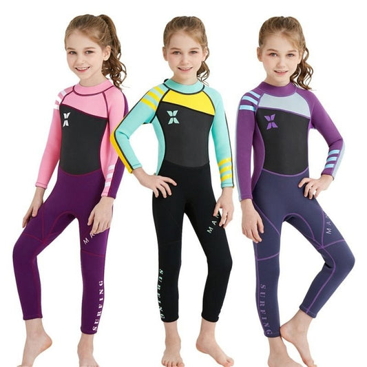 Kids' Neoprene Diving Suit - Warm, Waterproof Swimwear for Girls - Aqova