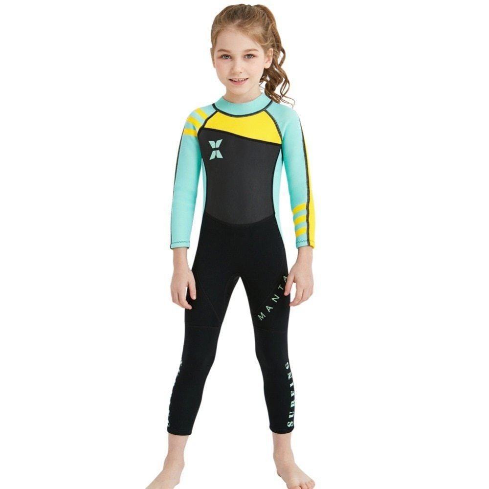 Kids' Neoprene Diving Suit - Warm, Waterproof Swimwear for Girls - Aqova