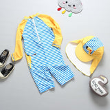 Kids Thermal Quick - Drying Surfing Suit - Blue Striped Giraffe Design - Aqova