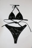 Lace - up Swimsuit Bikini Two - piece Set - Aqova