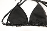 Lace - up Swimsuit Bikini Two - piece Set - Aqova