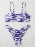 Ladies Fashion Two Piece Bikini - Stylish Stripes for Summer Fun - Aqova