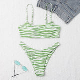 Ladies Fashion Two Piece Bikini - Stylish Stripes for Summer Fun - Aqova