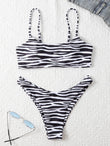 Ladies Fashion Two Piece Bikini - Stylish Stripes for Summer Fun - Aqova