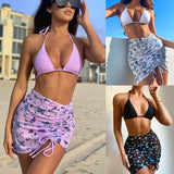 Ladies Three - Piece Split Swimsuit - Stylish Nylon Swimwear for Summer - Aqova