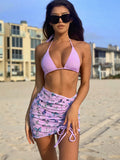 Ladies Three - Piece Split Swimsuit - Stylish Nylon Swimwear for Summer - Aqova