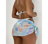 Ladies Tie - Dye Split Swimsuit - Sexy Two Piece Swimwear Set - Aqova