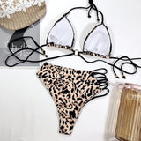 Leopard Print Bikini Swimsuit - Stylish Nylon Swimwear for Women - Aqova