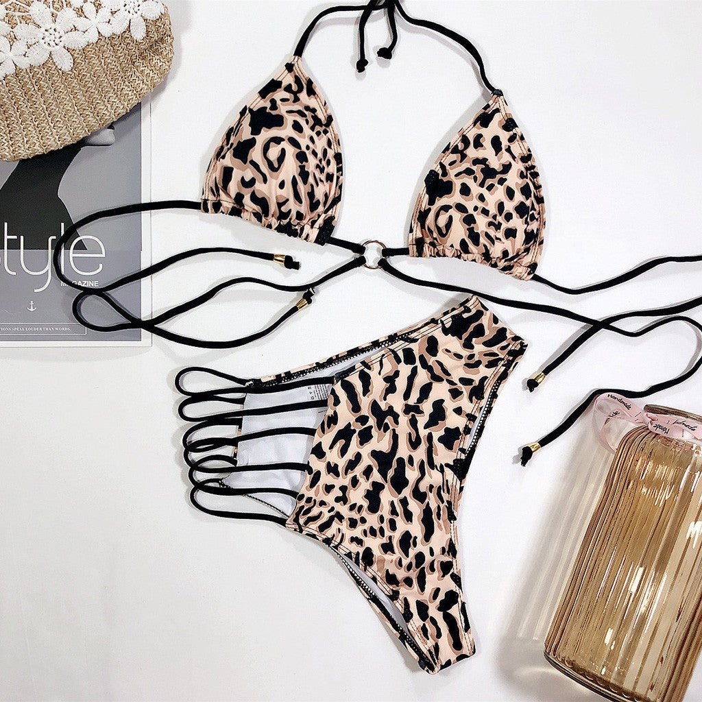 Leopard Print Bikini Swimsuit - Stylish Nylon Swimwear for Women - Aqova