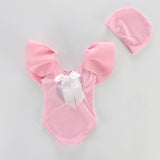 Lotus Leaf Open Back One - Piece Swimsuit for Girls - Comfortable Swimwear - Aqova