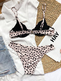 Luanguo New Small Pit Striped Leopard Dot Bikini - Aqova