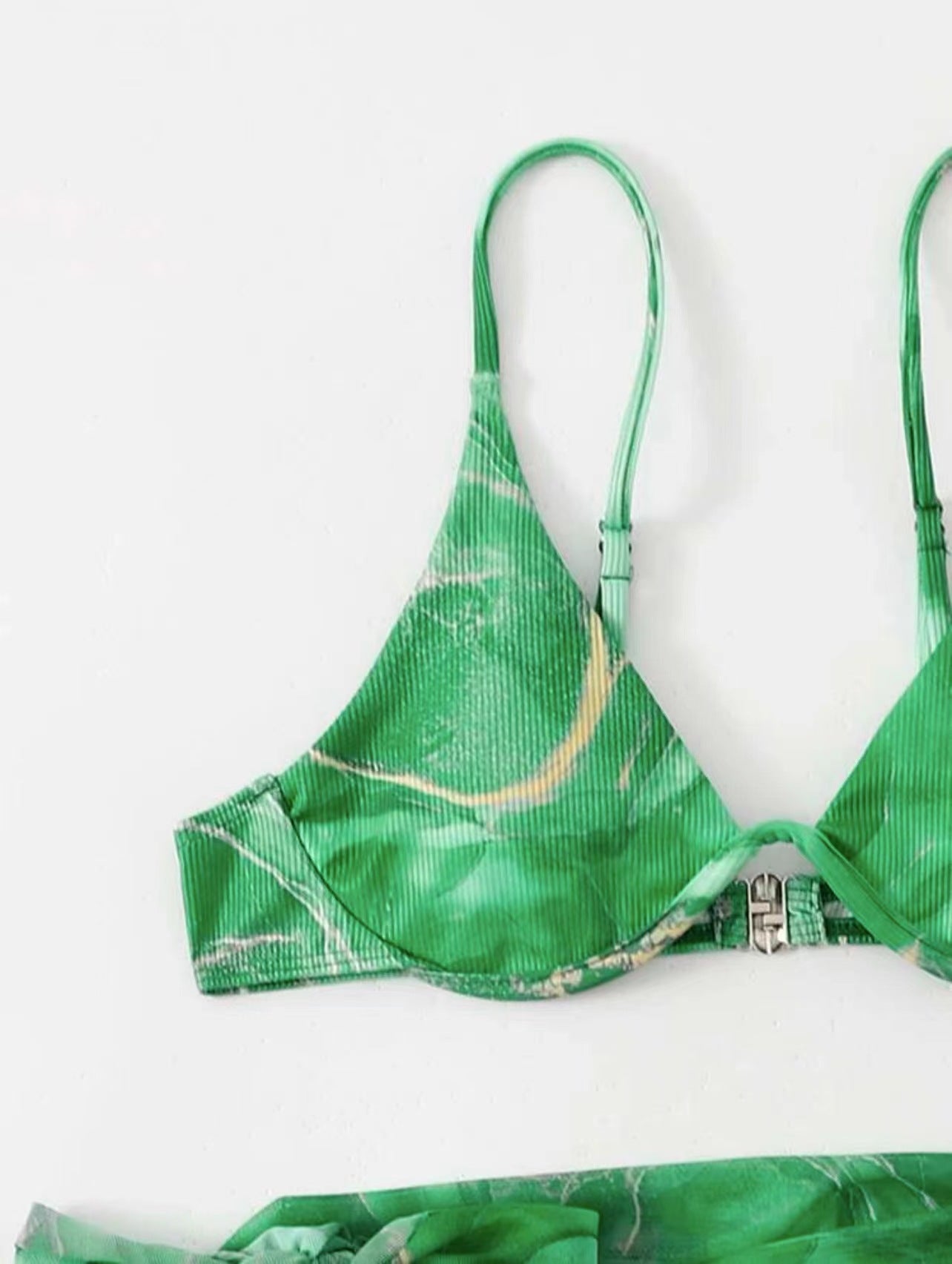 Marble Printed Bikini Set - 3pcs Summer Swimwear in Vibrant Colors - Aqova