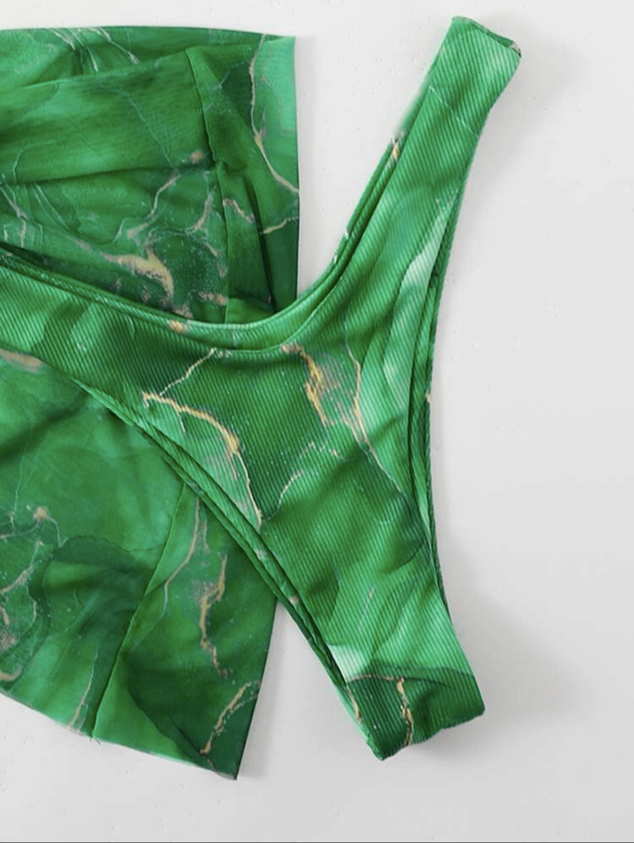 Marble Printed Bikini Set - 3pcs Summer Swimwear in Vibrant Colors - Aqova