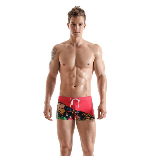 Men's Cartoon Print Boxer Shorts - Color Matching Swimwear for Active Lifestyle - Aqova