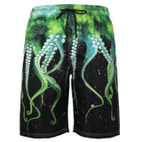 Men's Casual Beach Shorts - Octopus Print Plus Size Swimwear - Aqova