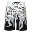 Men's Casual Beach Shorts - Octopus Print Plus Size Swimwear - Aqova