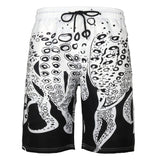 Men's Casual Beach Shorts - Octopus Print Plus Size Swimwear - Aqova