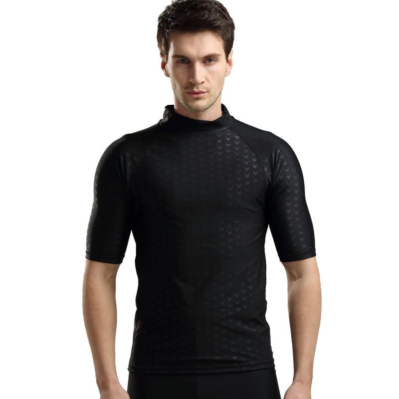 Men's Quick - Drying Snorkeling Swimsuit - Leopard Print Short Sleeve - Aqova