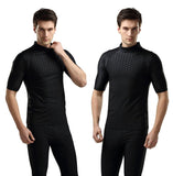 Men's Quick - Drying Snorkeling Swimsuit - Leopard Print Short Sleeve - Aqova