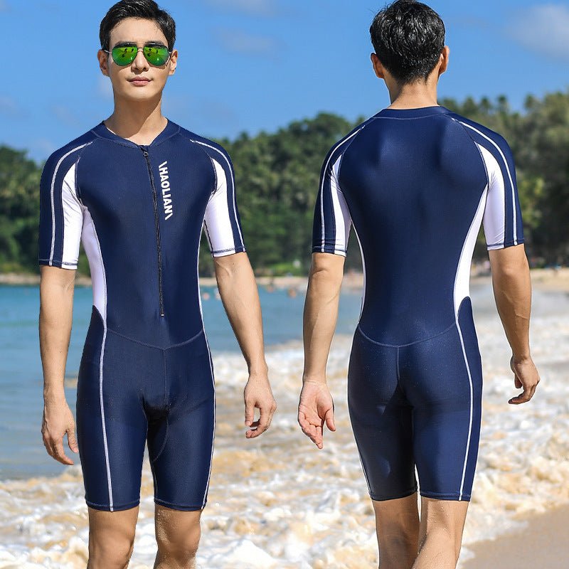 Men’s Short - Sleeved One - Piece Surfing Wetsuit - UV Protection & Comfort - Aqova