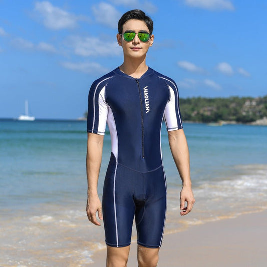 Men’s Short - Sleeved One - Piece Surfing Wetsuit - UV Protection & Comfort - Aqova