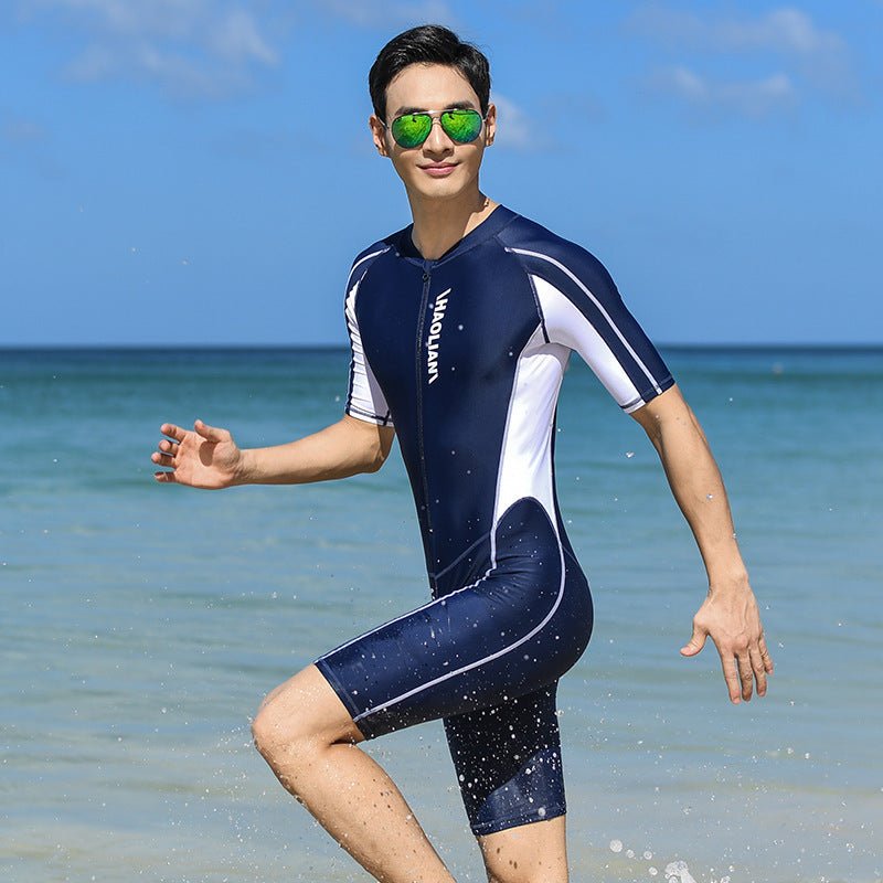 Men’s Short - Sleeved One - Piece Surfing Wetsuit - UV Protection & Comfort - Aqova