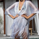 Mesh Gold Silver Beach Cover - Stylish Sun Protection Swimwear - Aqova
