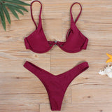 Multi - Color Sexy Bikini Swimsuit - Open Back & High Elasticity Design - Aqova