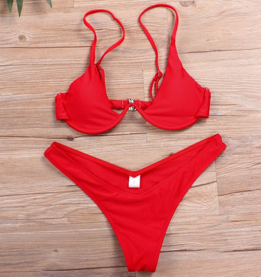 Multi - Color Sexy Bikini Swimsuit - Open Back & High Elasticity Design - Aqova