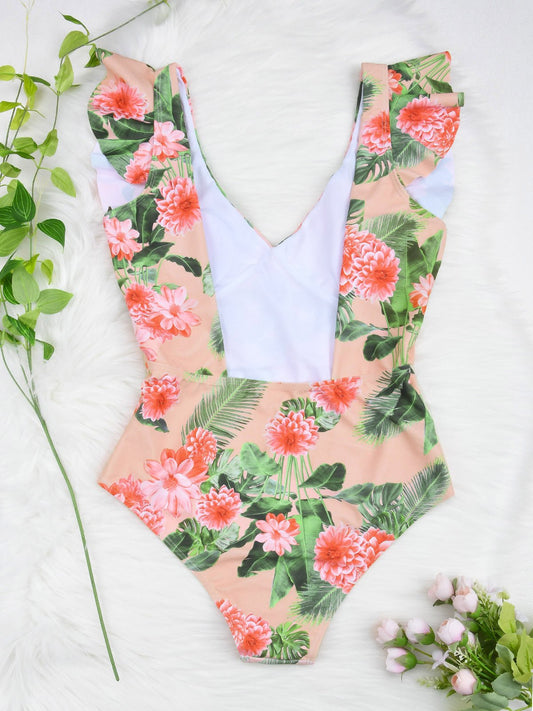 New Deep V One - Piece Swimsuit Women European And American Sexy Bikini Fold Ladies Swimsuit Swimsuit Women - Aqova