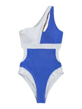 New One Piece Swimsuit Ladies Bikini Colorblock Swimwear - Aqova