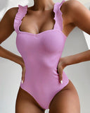 New Sexy One Piece Swimsuit - Ruffle Push Up Monokini for Women - Aqova