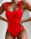 New Sexy One Piece Swimsuit - Ruffle Push Up Monokini for Women - Aqova