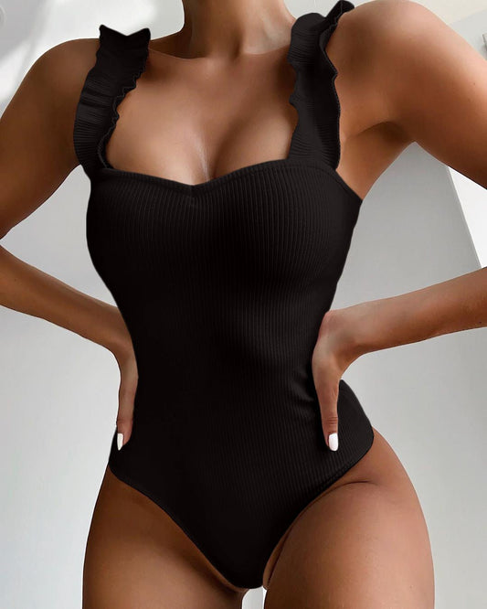 New Sexy One Piece Swimsuit - Ruffle Push Up Monokini for Women - Aqova