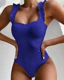 New Sexy One Piece Swimsuit - Ruffle Push Up Monokini for Women - Aqova