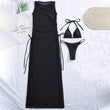 New Solid Color Sexy Split Swimsuit - Aqova
