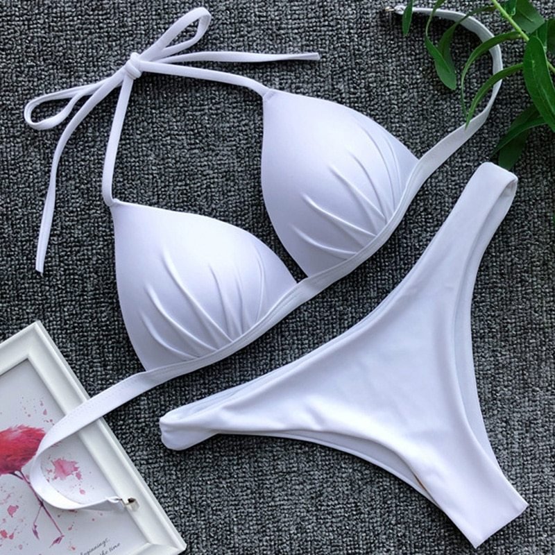 One - piece bra hanging neck bikini - Aqova